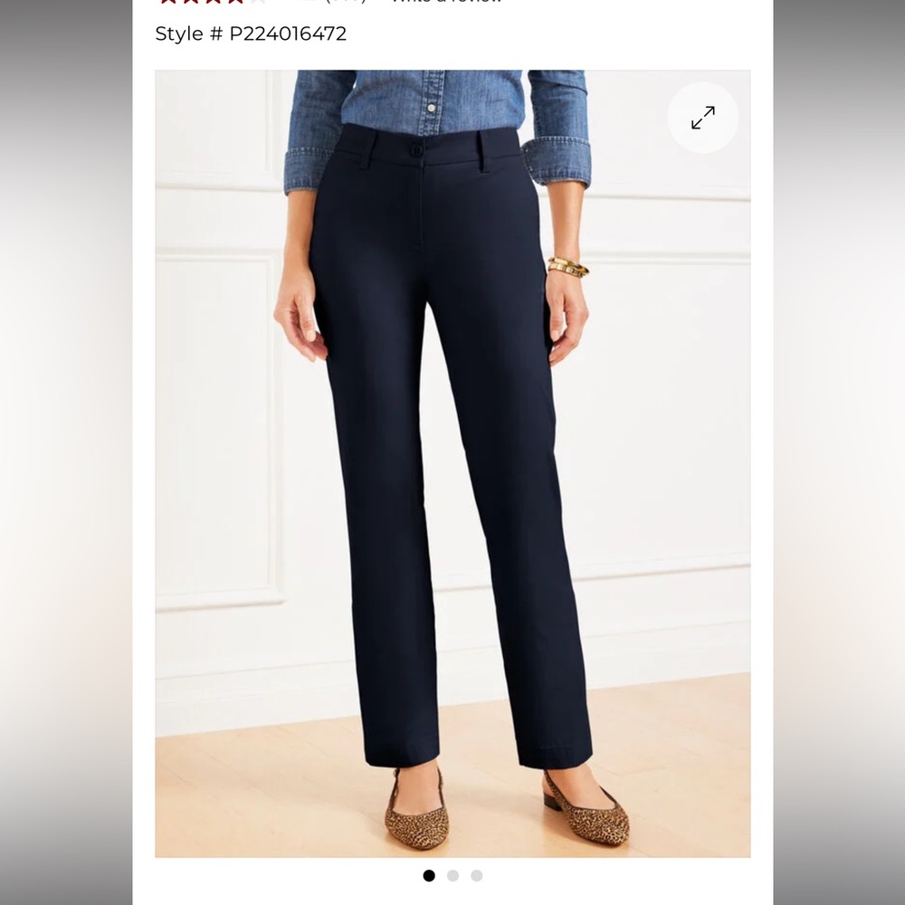 Navy blue Talbots business slacks. Never worn, perf with a blazer!